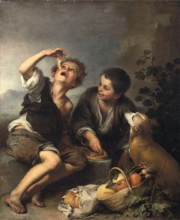 Niños comiendo de una tartera, obra de Bartolomé Esteban Murillo