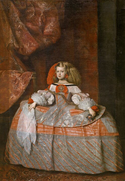 Retrato de La infanta margarita de Austria obra barroca del pintor barroco sevillano Diego Velázquez