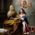 Santa Ana enseñando a leer a la Virgen – Murillo