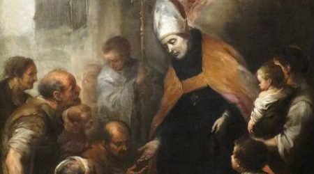 Santo Tomás de Villanueva dando limosna – Murillo