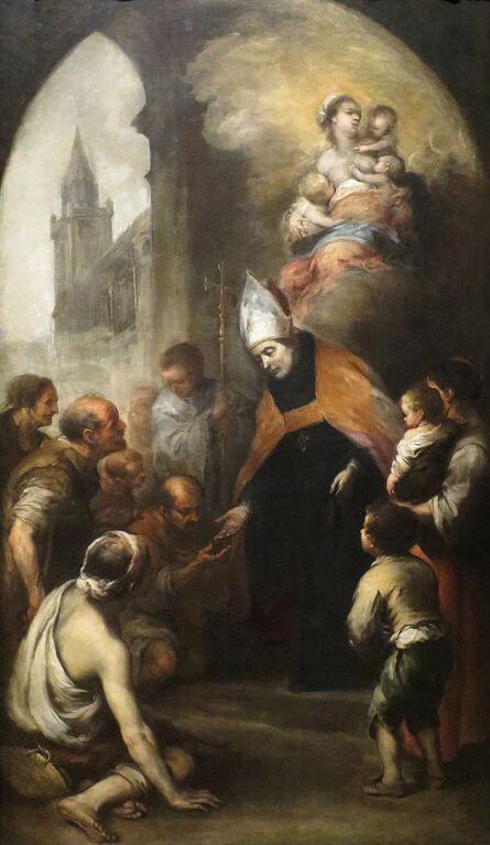 Santo Tomás de Villanueva dando limosna, obra de Bartolomé Esteban Murillo