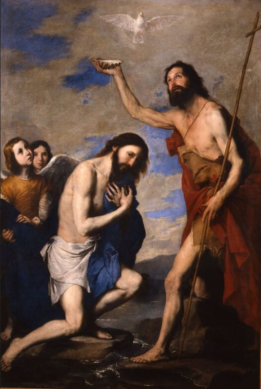 El bautismo de Cristo obra de José de Ribera