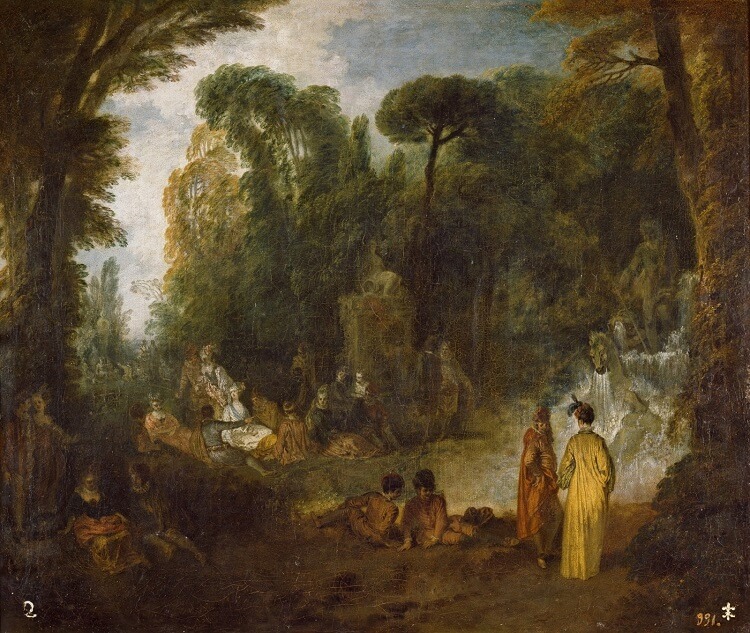 Fiesta en un parque - Jean Antoine Watteau
