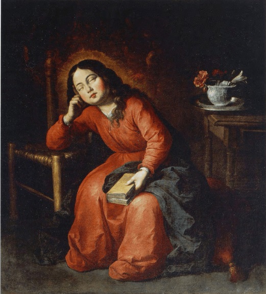 Virgen niña dormida de Francisco de Zurbarán